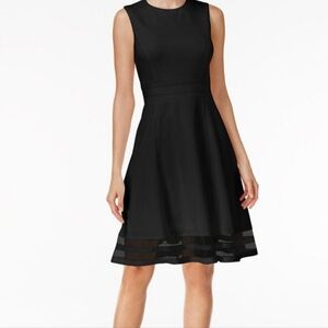 Calvin Klein Black Sleeveless Fit & Flare Dress.  Class LBD